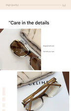 Grey lenses with brown rim Trendy Curved Sunglasses ��� Cat Eye Design UV Protection Stylish Glare-Blocking Shades