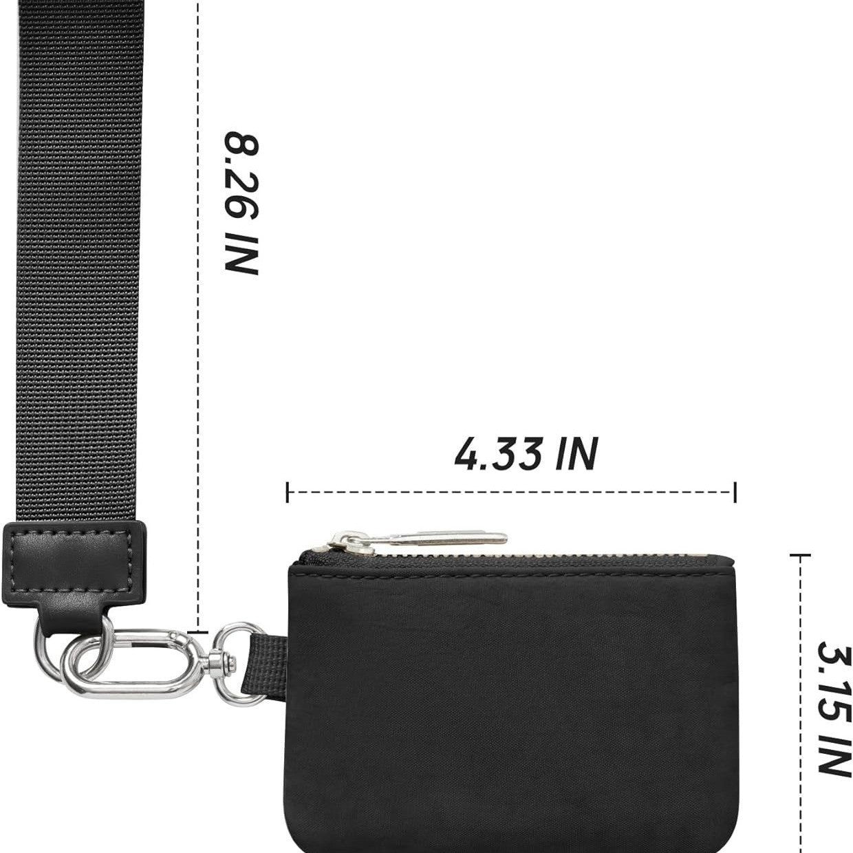 Black And Grey Portable Ladies Wrist Bag - Mini Wallet for Cards, Coins, and Keys, Lightweight and Stylish Organizer, Perfect for Daily Use Secondary image