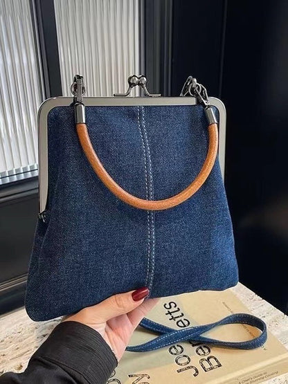 Blue Handmade Denim Patchwork Small Crossbody Bag ��� Women���s Shoulder & Handbag with Vintage Style