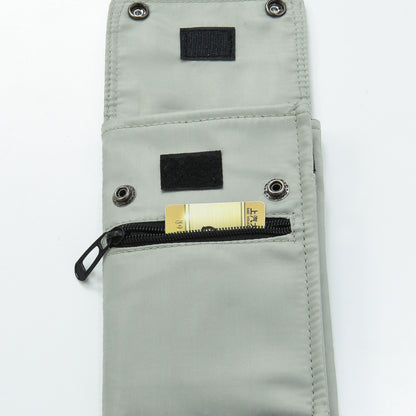 Grey Water-Resistant Nylon Crossbody Phone Bag ��� Compact Travel Wallet & Card Holder for Men and Women(Mobile phones and cards are shooting props, not included)