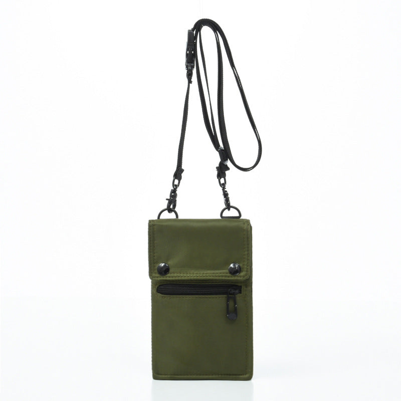 Green Water-Resistant Nylon Crossbody Phone Bag - Compact Travel Wallet & Card Holder for Men and Women(Mobile phones and cards are shooting props, not included) Main image