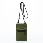 Green Water-Resistant Nylon Crossbody Phone Bag - Compact Travel Wallet & Card Holder for Men and Women(Mobile phones and cards are shooting props, not included)