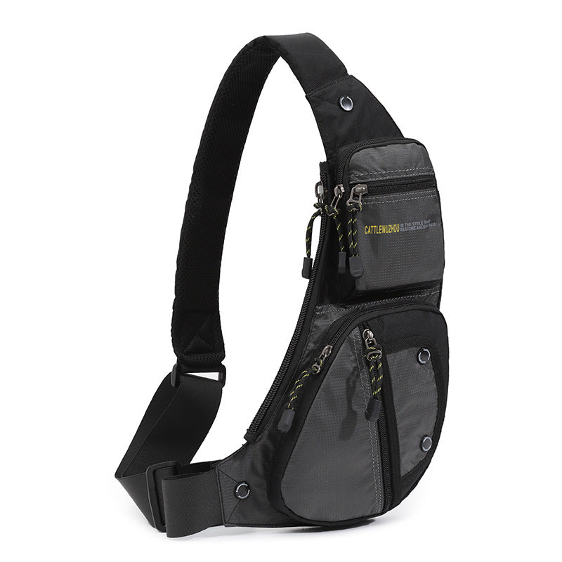 Black Men's Vintage Chest Bag ��� Multi-functional Waterproof Crossbody Sling Bag for Outdoor Sports Main image