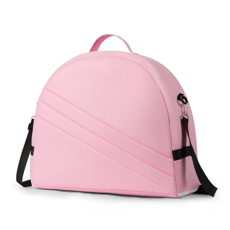Pink Portable Multi-Purpose Baby Bed and Diaper Backpack - Lightweight, Waterproof, Canvas + Polyester Material, Travel Essential for Moms(With mosquito net and small toys) Main image