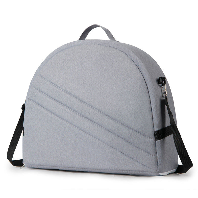 Grey Portable Multi-Purpose Baby Bed and Diaper Backpack - Lightweight, Waterproof, Canvas + Polyester Material, Travel Essential for Moms(With mosquito net and small toys) Main image