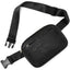 Black Adjustable Waterproof PU Leather Waist Bag ��� Stylish Crossbody Belt Bag for Men & Women