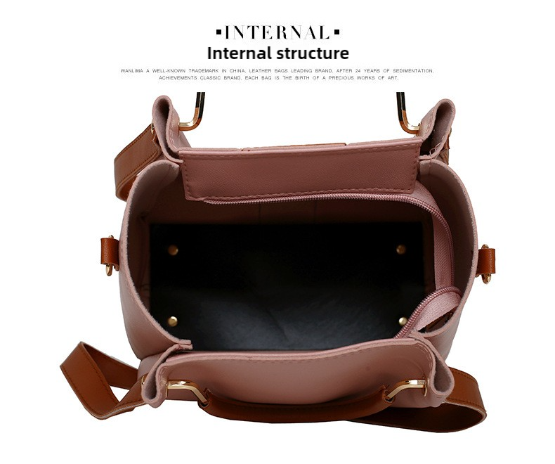 Pink Elegant 4-Piece Women���s Handbag Set ��� Stylish PU Leather Tote, Shoulder Bag, Clutch, and Wallet for Every Occasion