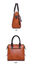 Black 4-Piece Women���s PU Leather Tote Bag Set - Vintage Handbag, Shoulder Bag, Clutch, and Card Holder - Lightweight Design