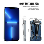 1 Pcs Green Premium RFID Blocking Aluminum Alloy ID Badge Holder with Transparent Card Slot & Money Clip