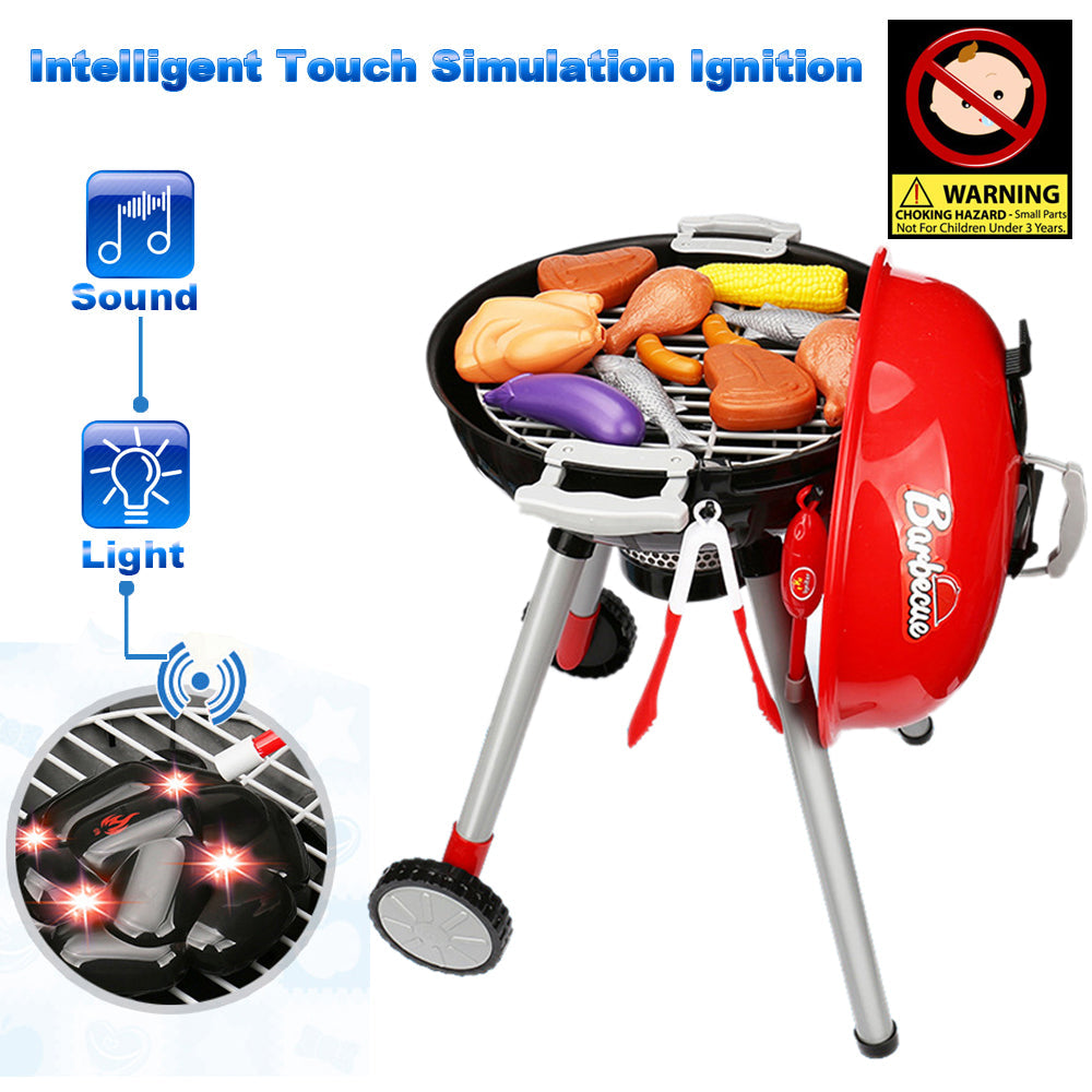 Kids BBQ Pretend Play Cooking Set Sausages Utensils Barbecue Grill Toy Cooker Secondary image