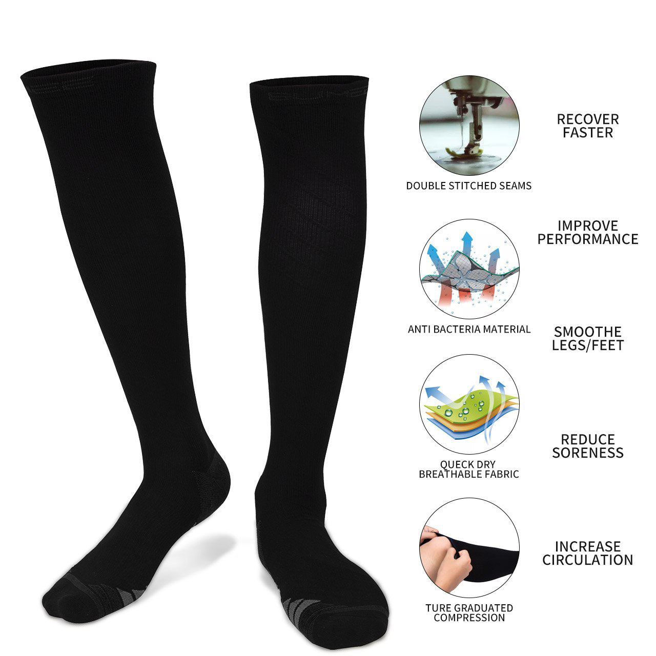 2 pairs of Miracle Compression Socks - Medium Secondary image