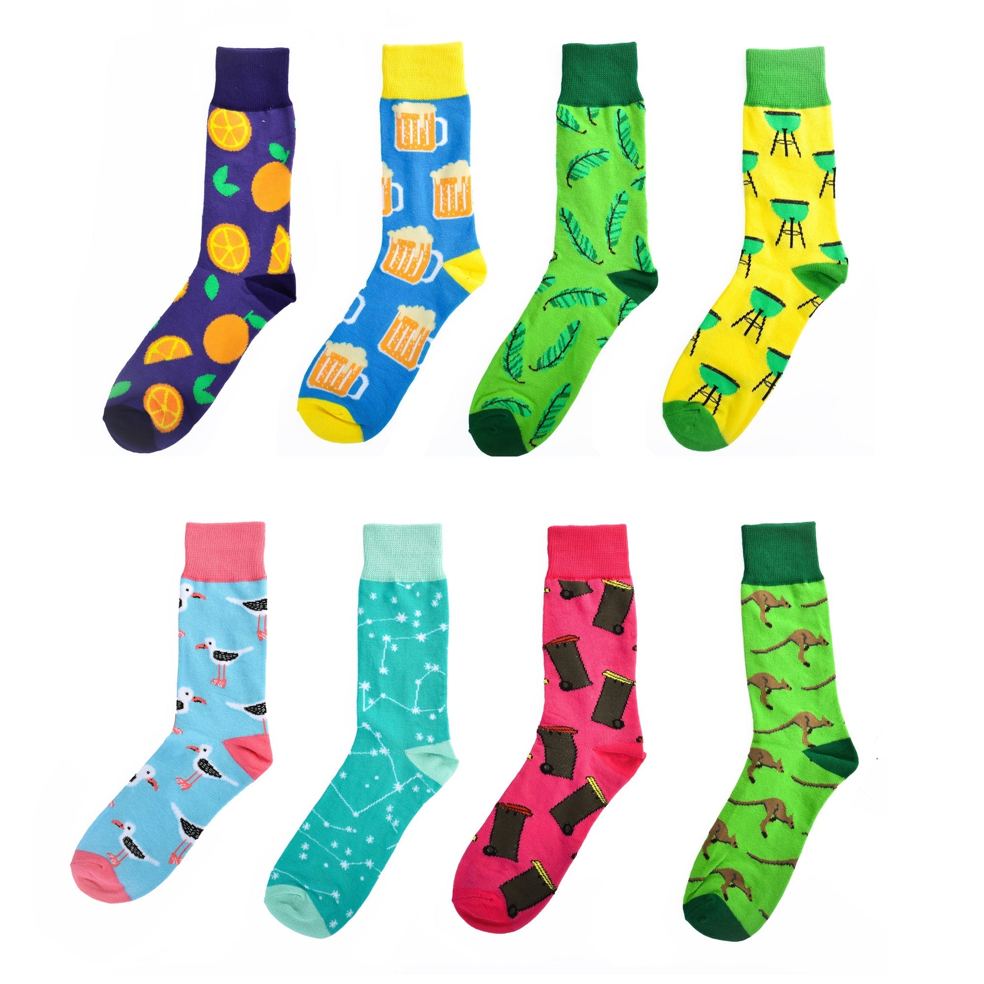 8 Pairs Fashion Novelty Funny  Socks one Size 5-13 Men  Socks  Women  Socks #2 Main image