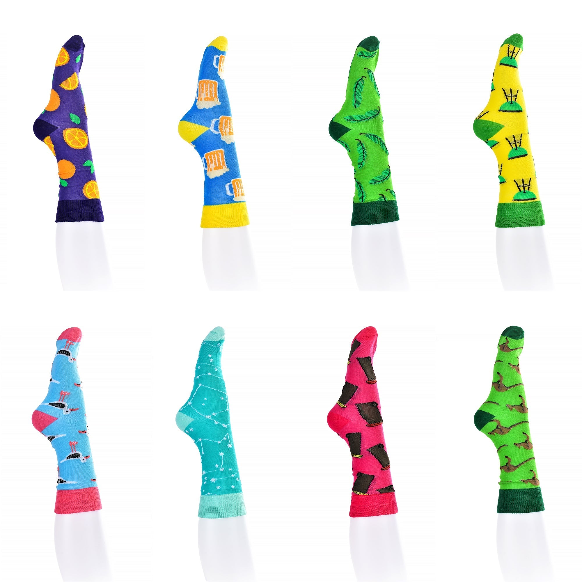 8 Pairs Fashion Novelty Funny  Socks one Size 5-13 Men  Socks  Women  Socks #2 Secondary image