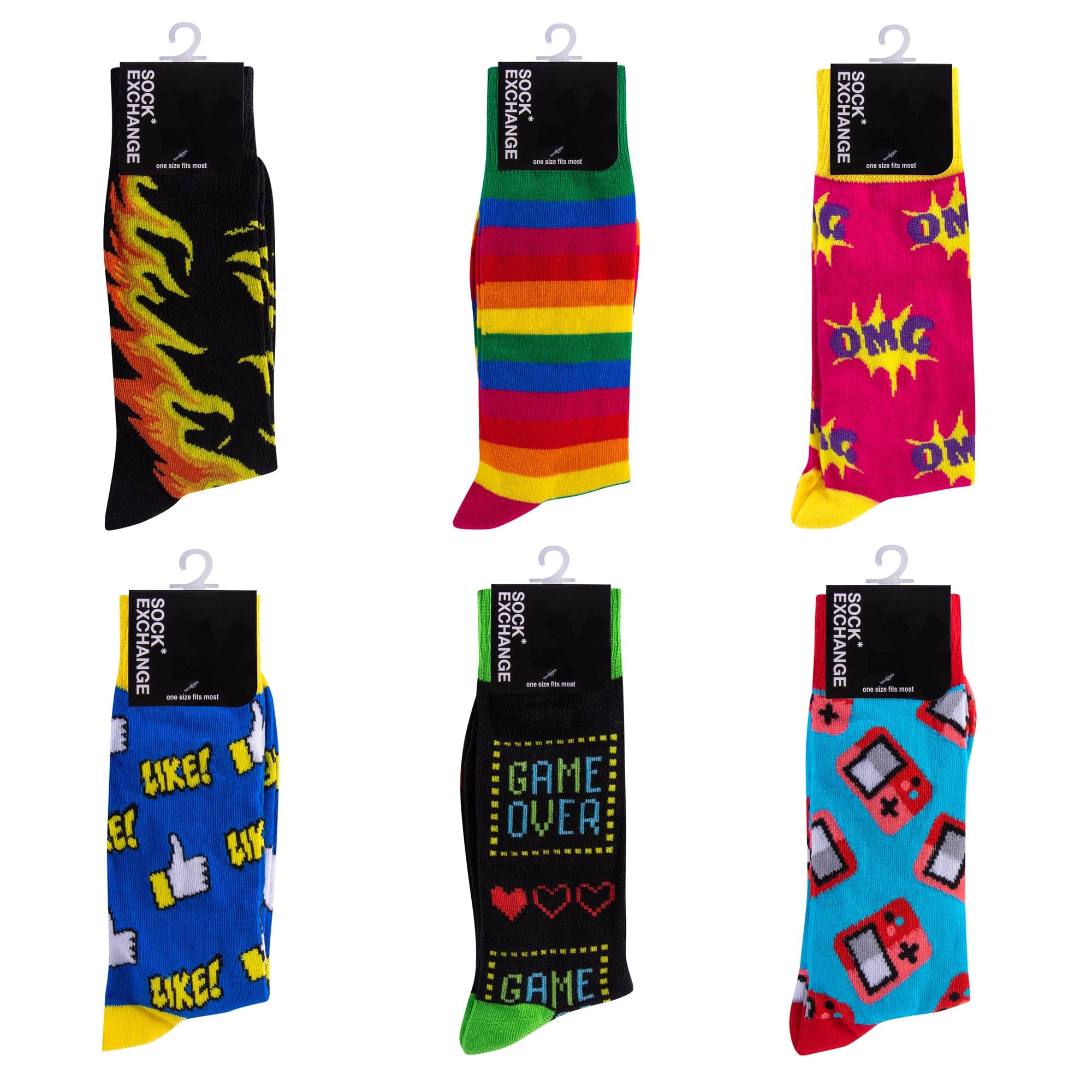 6 Pairs Fashion Novelty Funny Socks one Size 5-13 Men Socks Women Socks #3 Main image