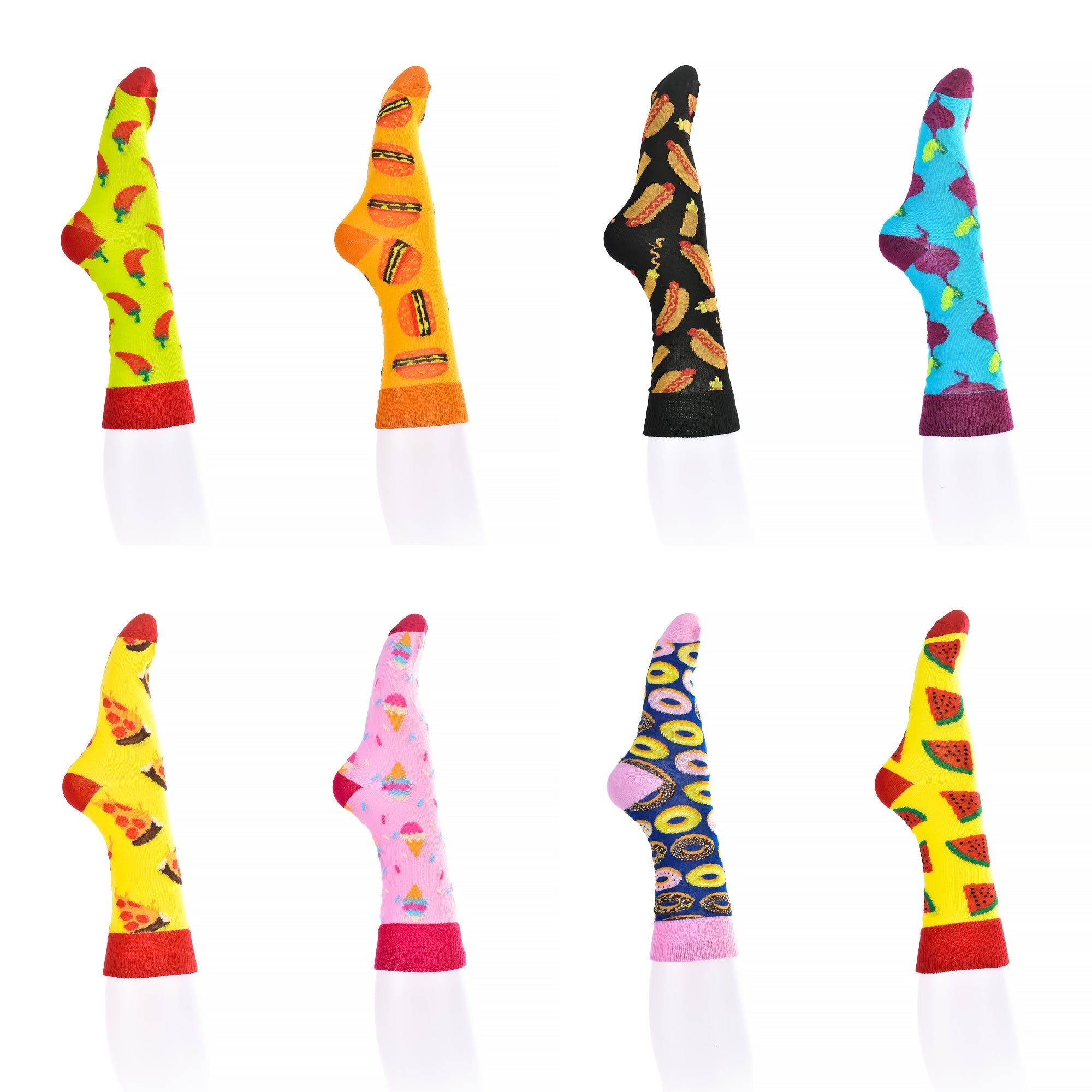 8 Pairs Fashion Novelty Funny  Socks one Size 5-13 Men  Socks  Women  Socks #5 Secondary image