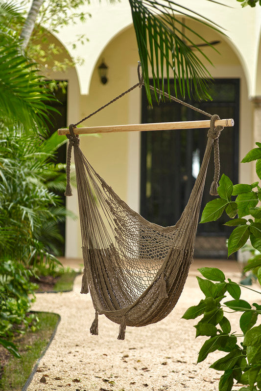 Mayan Legacy Extra Large Outdoor Cotton Mexican Hammock Chair in Cedar Colour Secondary image