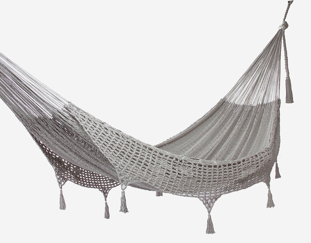 Outdoor undercover cotton Mayan Legacy hammock with hand crocheted tassels King Size Dream Sands Secondary image
