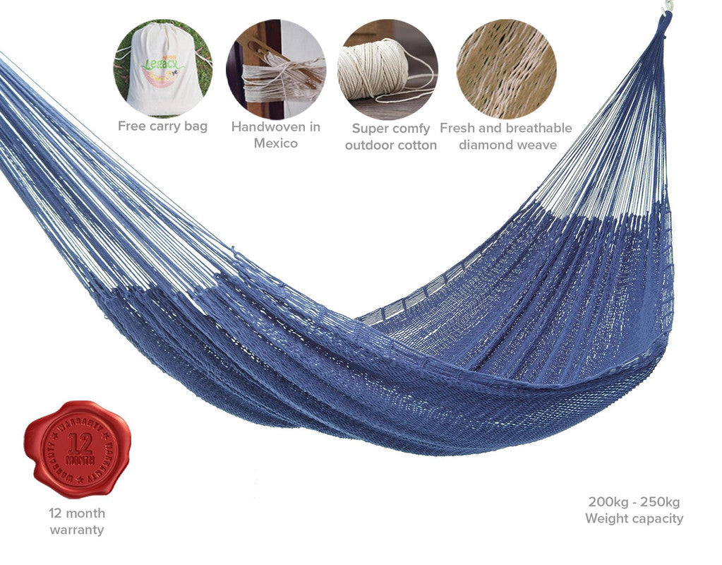 Outdoor undercover cotton Mayan Legacy hammock King size Blue Secondary image