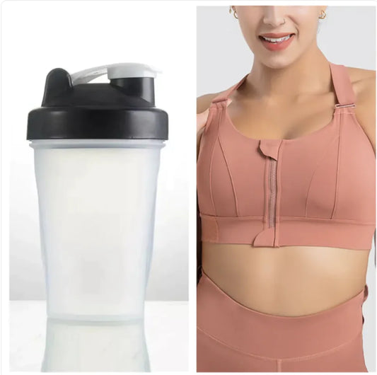 Seamless Wireless Push Up Sports Bra With A Bottle