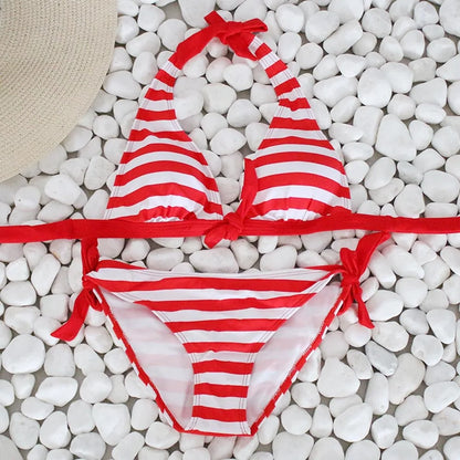 Women's Striped Push Up Bikini Swimwear
