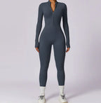 Women's High Elastic Zipper Yoga Jumpsuit
