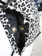 Leopard Print Canvas Shoulder Bag