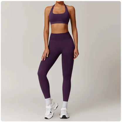 Seamless Backless Yoga Set 2 Piece Bra & Leggings