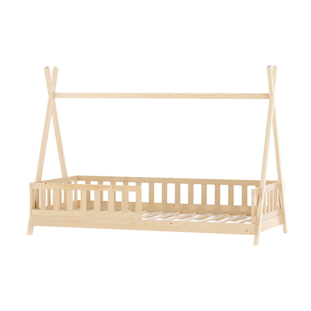 Artiss Bed Frame Wooden Kids House Frames Oak PUAH Main image