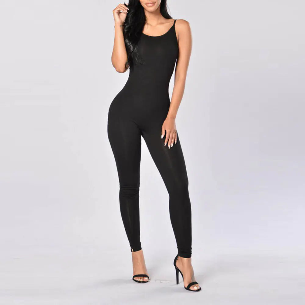Women's Sleeveless Jumpsuit With Straps