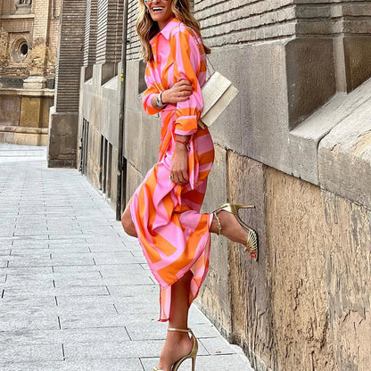 Women's Striped Cardigan Dress