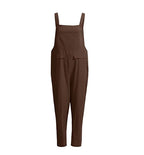 Women's Cotton Linen Overall Jumpsuit