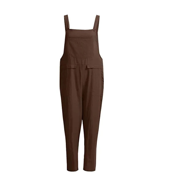 Women's Cotton Linen Overall Jumpsuit