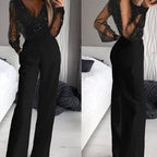 Women's Elegant Contrast Stitch Jumpsuit