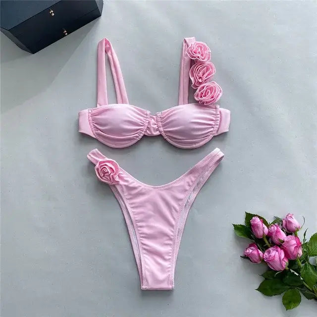 Women's Shiny Push Up Bikini Set