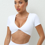 Women's Slim Fit V Neck Yoga Tee Stylish & Sporty Activewear