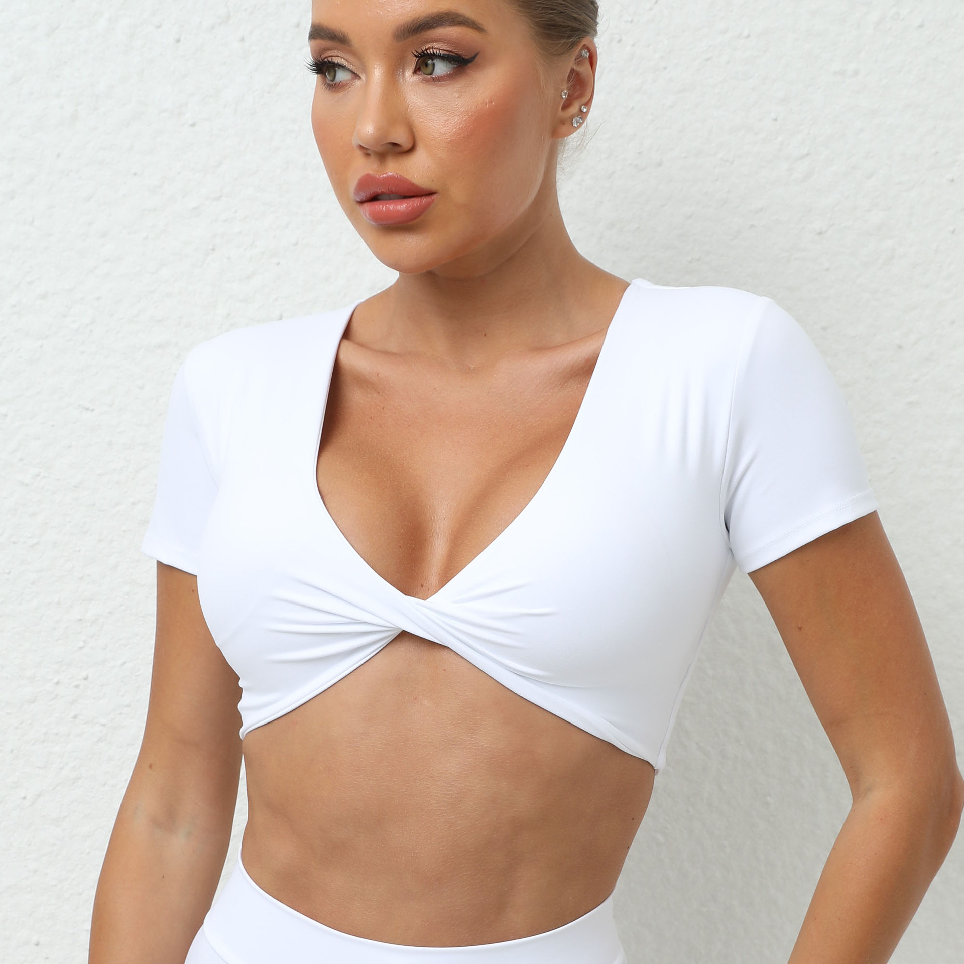 Women's Slim Fit V Neck Yoga Tee Stylish & Sporty Activewear