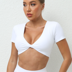 Women's Slim Fit V Neck Yoga Tee Stylish & Sporty Activewear