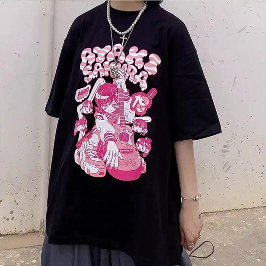 Short Sleeve Oversized Anime Tshirt