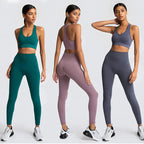 Women's Seamless Knit Yoga Set Activewear Outfit