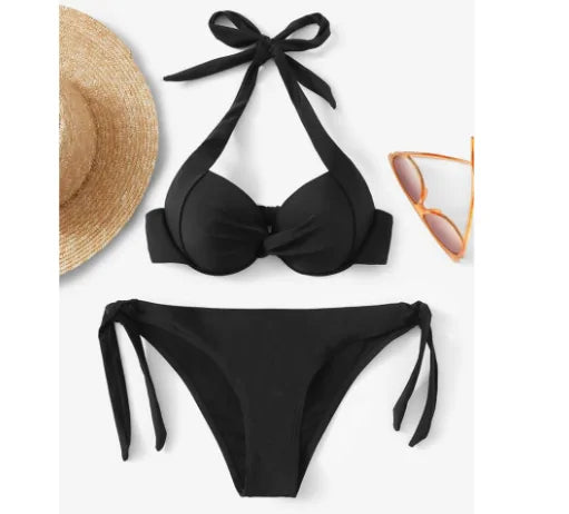 Women's Knotted Bandeau Bikini Set
