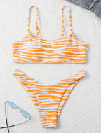 Women's Zebra Stripe Two Piece Bikini Set