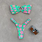 Women's Printed Pleated Bikini