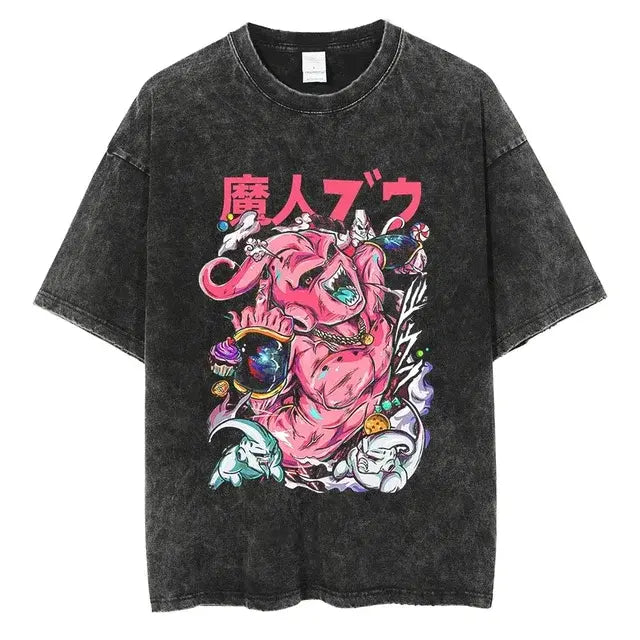 Anime Dragon Ball Washed Oversized Tshirt
