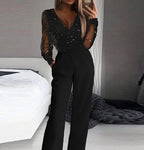 Women's Elegant Contrast Stitch Jumpsuit
