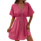 Women's Ice Silk Lace Bikini With Beach Dress