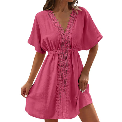 Women's Ice Silk Lace Bikini With Beach Dress