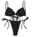 Women's Tied Solid Color Design Bikini Set