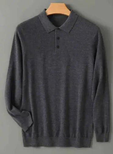 Men Long Sleeved Knitted Shirt