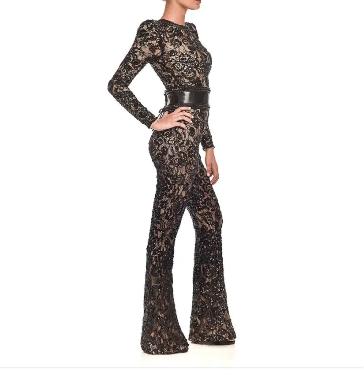 Women's Celebrity Style Lace Slim Jumpsuit