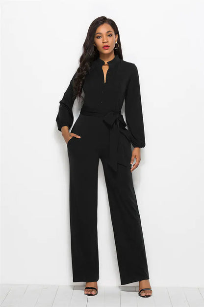 Women's Plus Size Long Sleeve Jumpsuit
